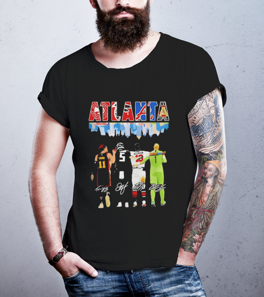 Atlanta Sports Trae Young Ronald Acuña Jr Hawks Falcons Braves United FC NBA MLB MLS T-Shirt