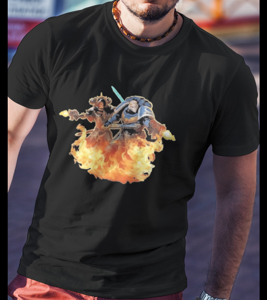 Warhammer 40 000 Boltgun II Double Battle Flames T-Shirt