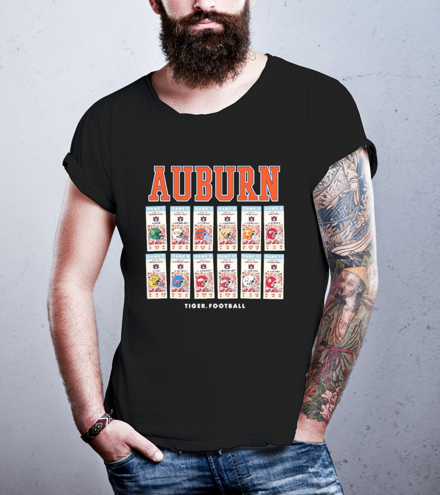 Auburn Football Schedule 2023 Game Days Baylor Florida Vanderbilt Tennessee LSU Alabama T-Shirt