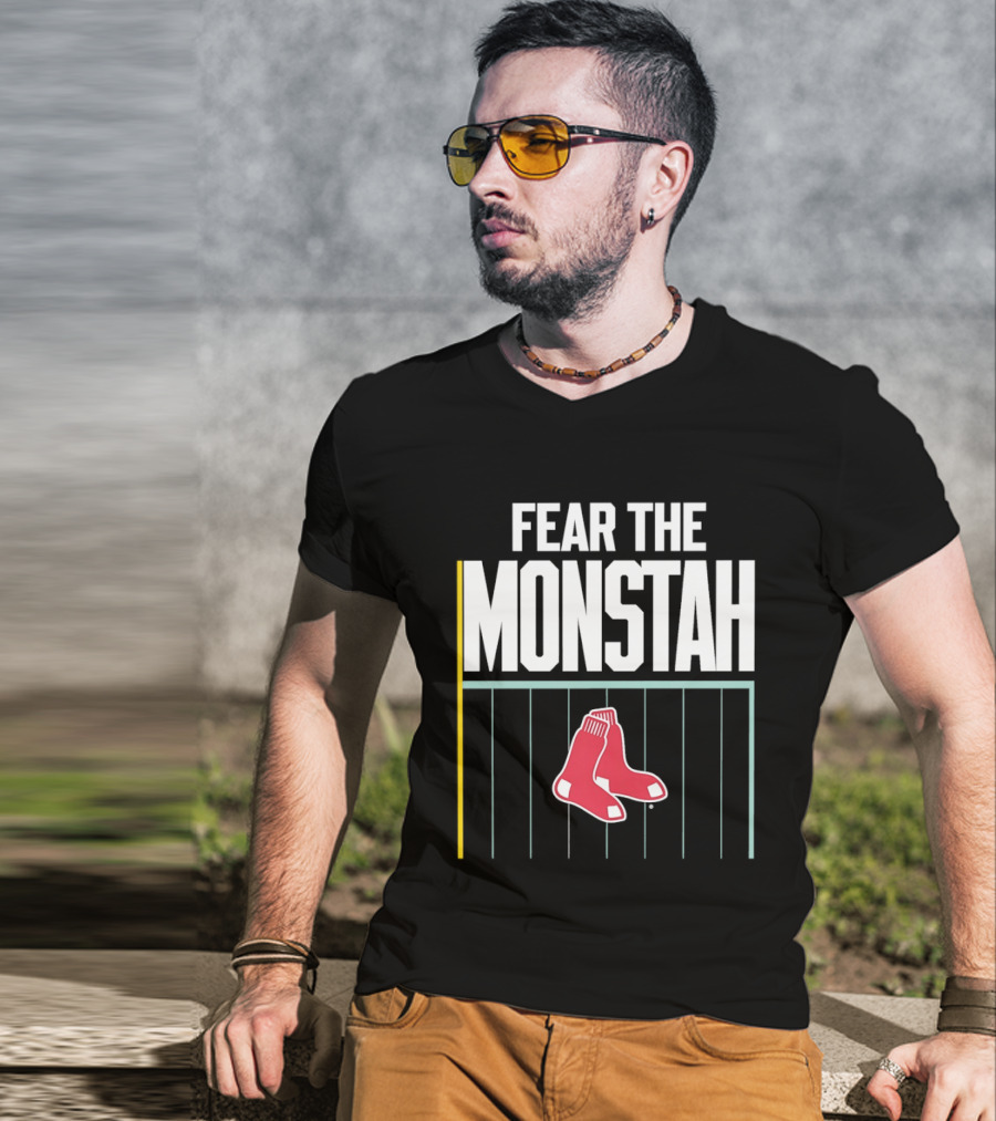Boston Red Sox Fear The Monstah Major League Baseball Green Monster T-Shirt