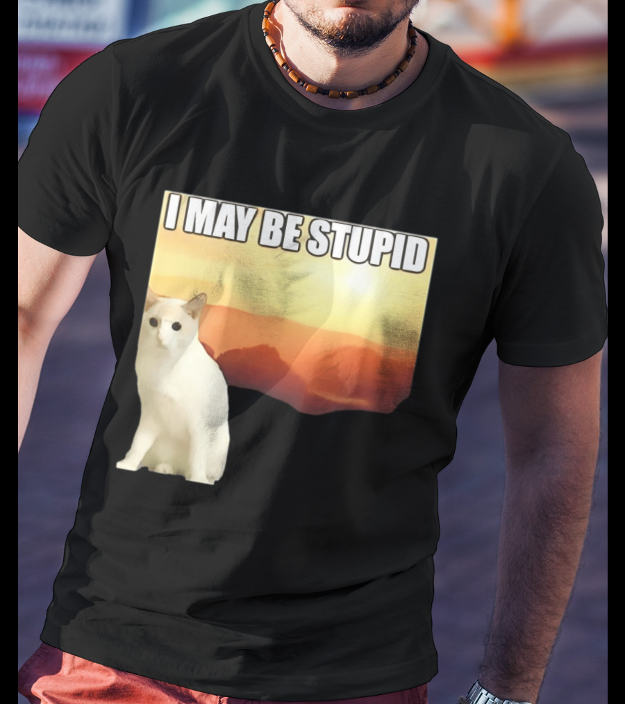I May Be Stupid Cat With Sunrise T-Shirt