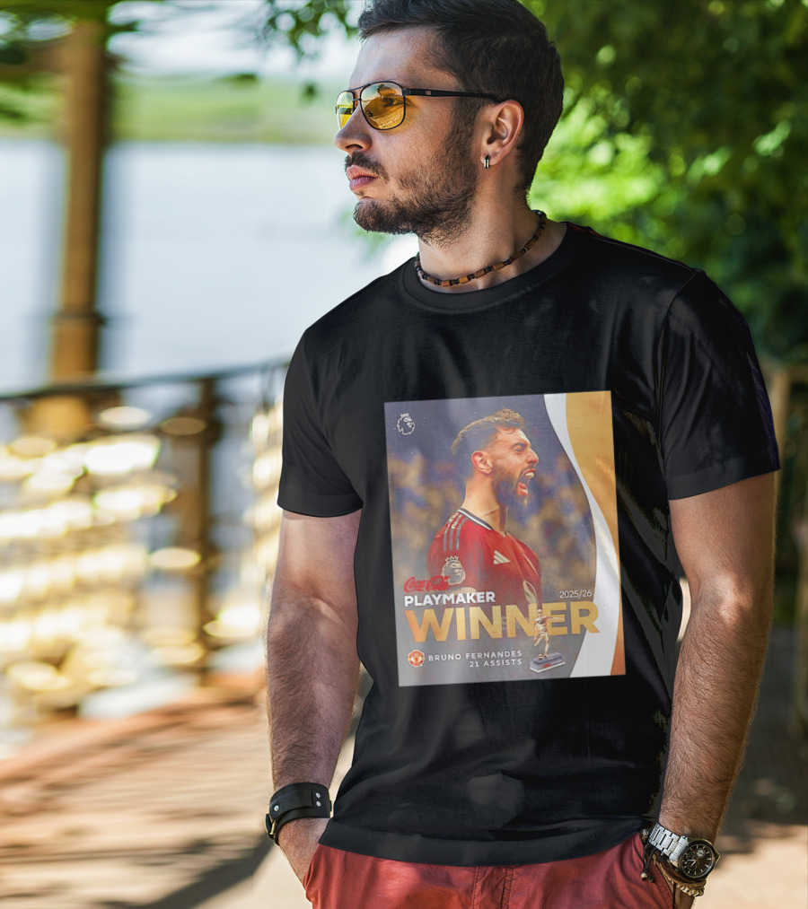 Coca Cola Playmaker Winner Bruno Fernandes Manchester United 2025/26 21 Assists T-Shirt