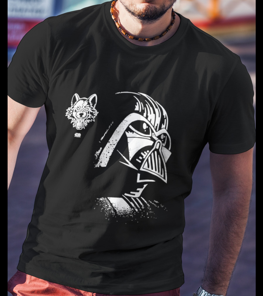 Darth Vader Galactic Empire Lightsaber Sith Star Wars Wolf Helmet T-Shirt
