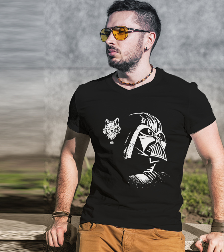 Darth Vader Galactic Empire Lightsaber Sith Star Wars Wolf Helmet T-Shirt