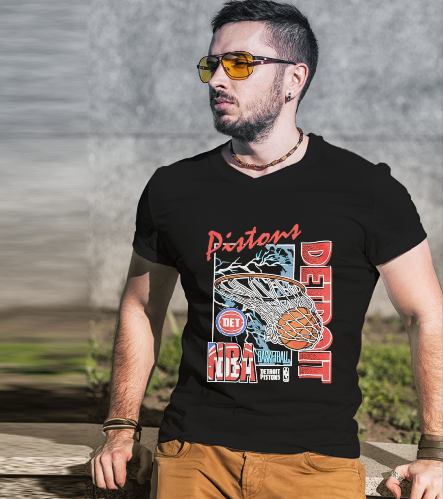 Pistons Detroit NBA Basketball DET Hoops 6 T-Shirt