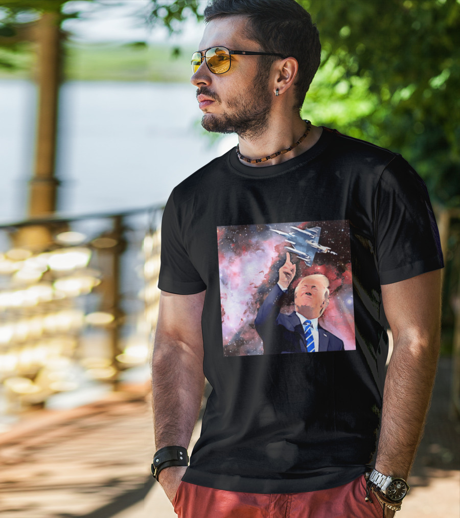 Donald Trump Stellar Commander Galaxy Jet Space Scene T-Shirt