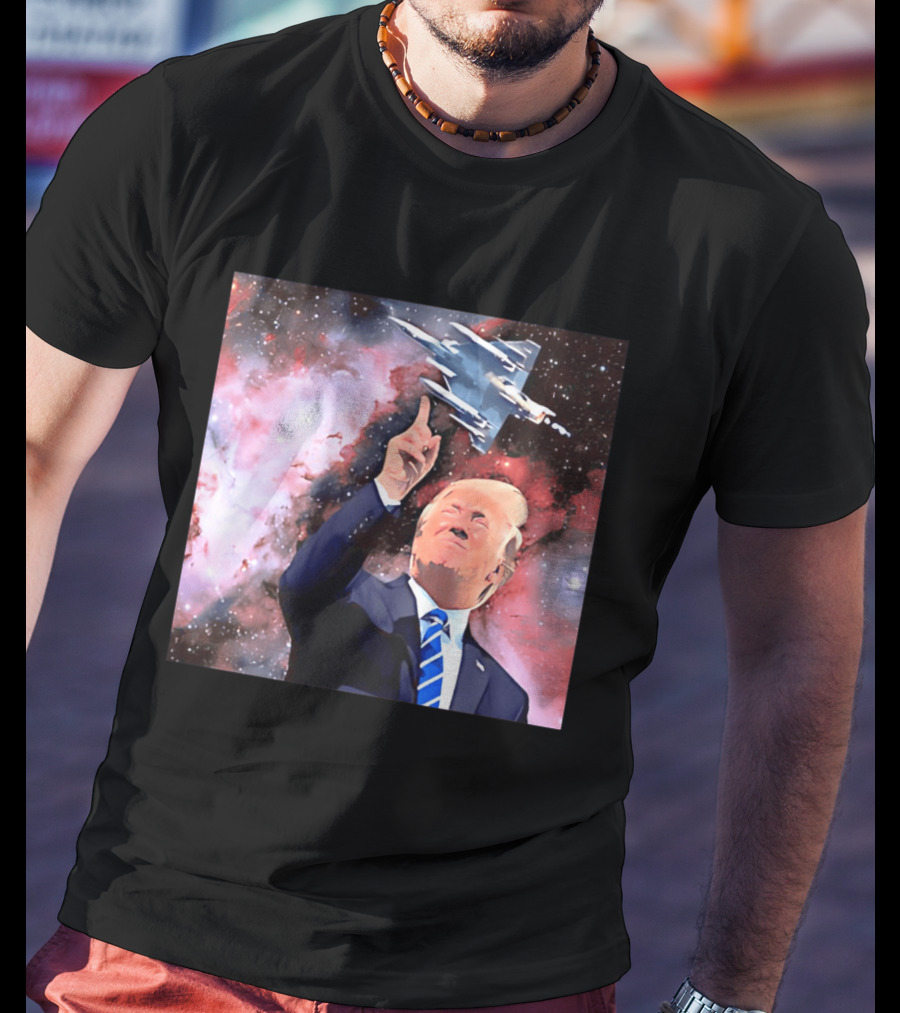 Donald Trump Stellar Commander Galaxy Jet Space Scene T-Shirt
