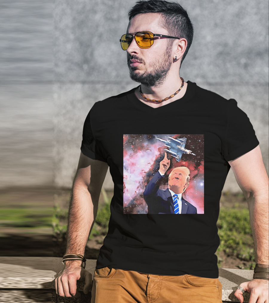Donald Trump Stellar Commander Galaxy Jet Space Scene T-Shirt