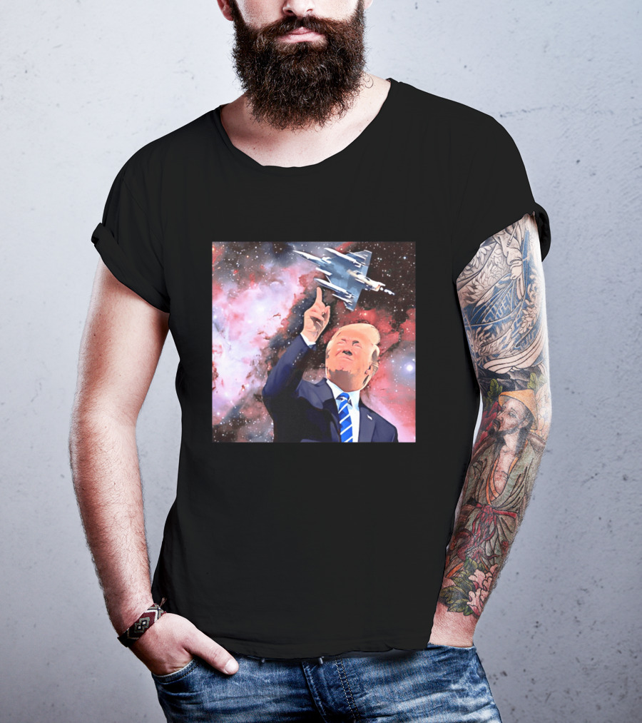 Donald Trump Stellar Commander Galaxy Jet Space Scene T-Shirt