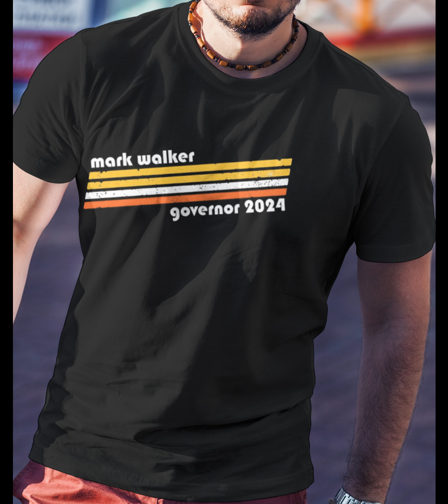 Mark Walker Governor 2024 Orange Yellow White Stripes T-Shirt