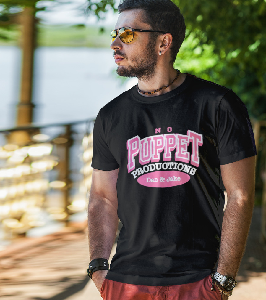 No Puppet Productions Dan & Jake Pink T-Shirt