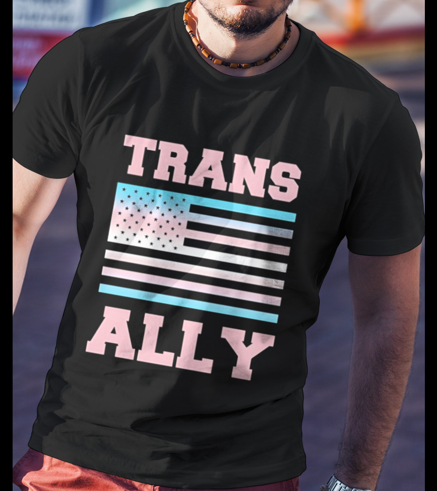Trans Ally Pride USA Flag T-Shirt