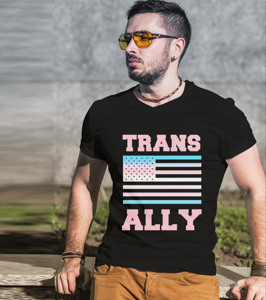 Trans Ally Pride USA Flag T-Shirt