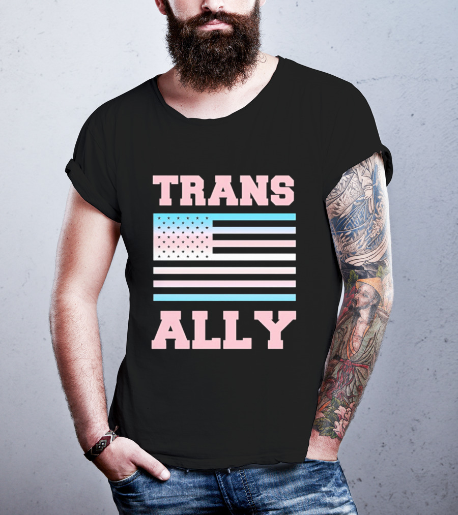 Trans Ally Pride USA Flag T-Shirt