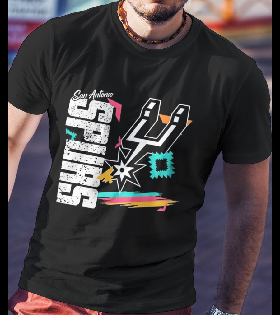 San Antonio Spurs Texas Basketball Retro Style NBA Team T-Shirt