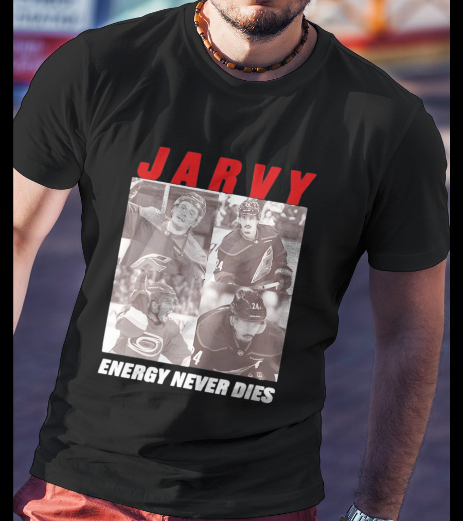 Seth Jarvis Jarvy Carolina Hurricanes Energy Never Dies T-Shirt