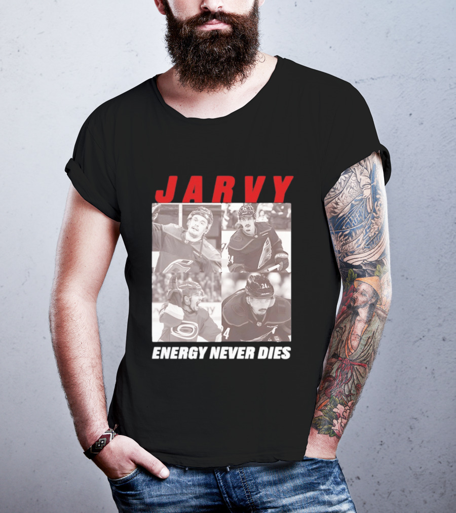 Seth Jarvis Jarvy Carolina Hurricanes Energy Never Dies T-Shirt