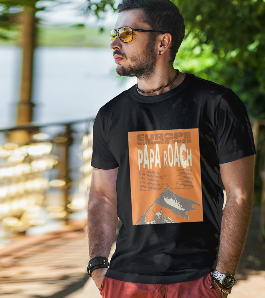 Papa Roach Europe Summer 2026 Tour Olpe Nuremberg Budapest Amsterdam Werchter Dates T-Shirt