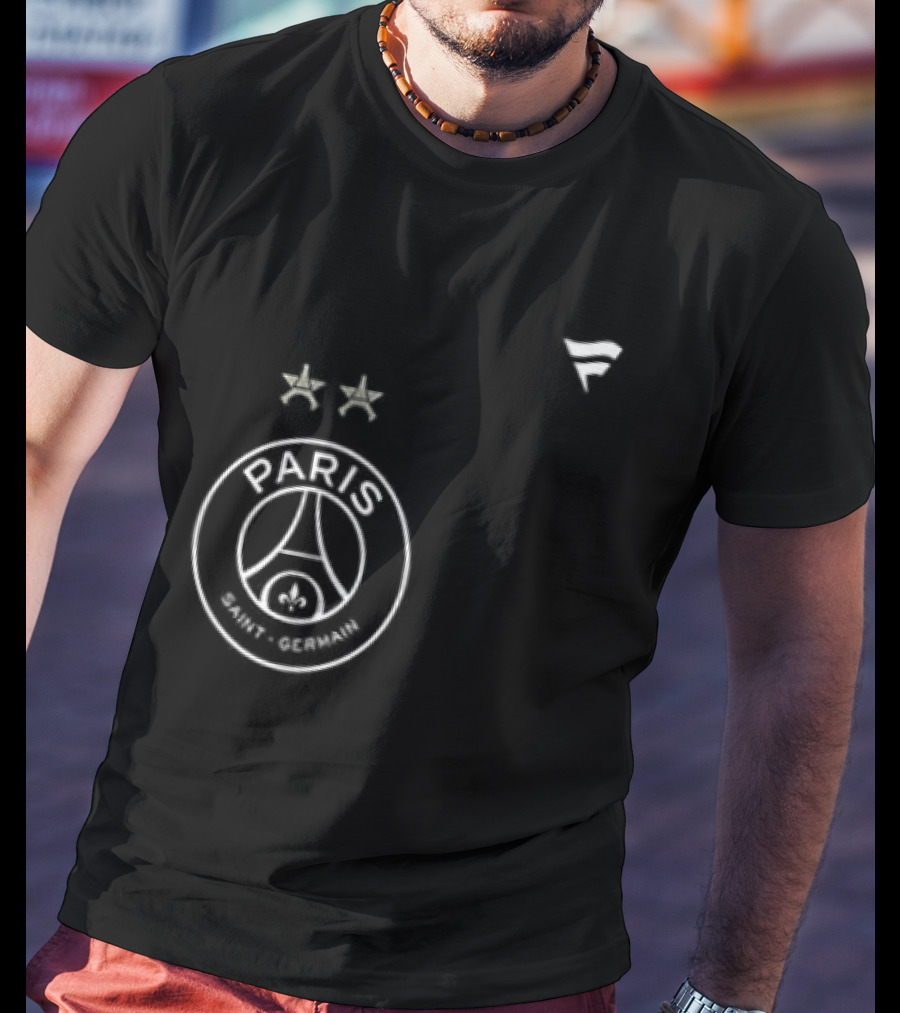 Paris Saint Germain Back To Back Stars Signatures 2 Sided Paris Logo Two Stars T-Shirt