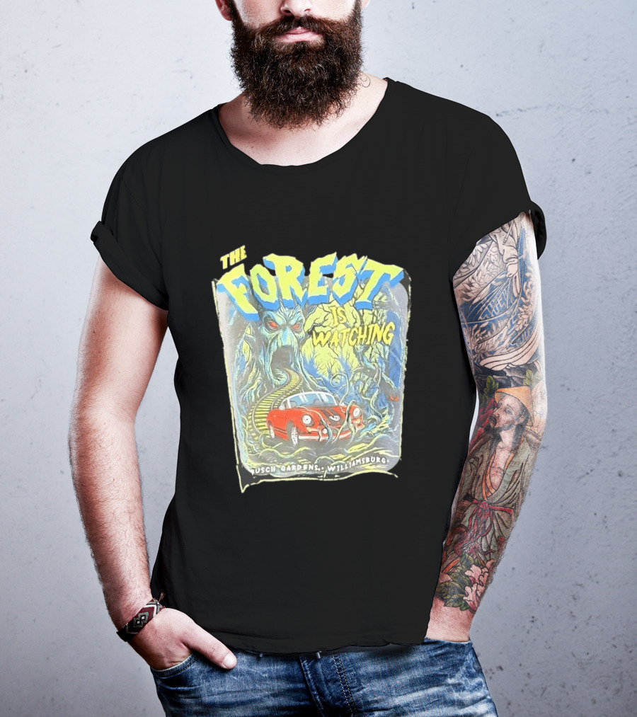 The Forest Is Ing Busch Gardens Williamsburg Red Car And Creepy Trees T-Shirt