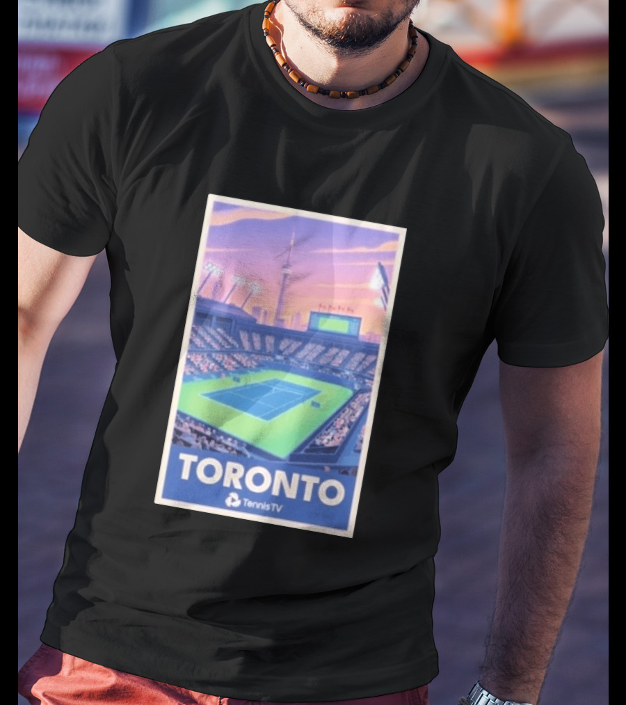 Toronto Tennis Stadium Illustration Tennis TV T-Shirt