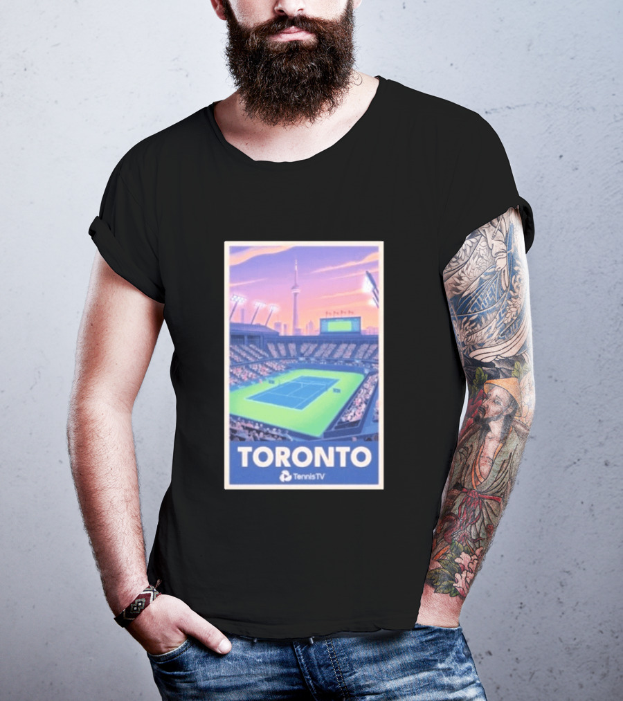 Toronto Tennis Stadium Illustration Tennis TV T-Shirt