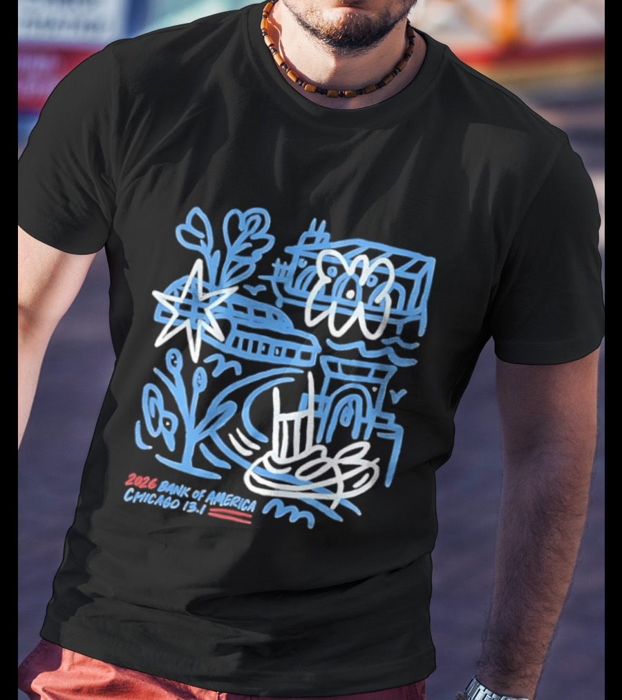 2026 Bank Of America Chicago 13.1 Race Skyline And Landmarks T-Shirt