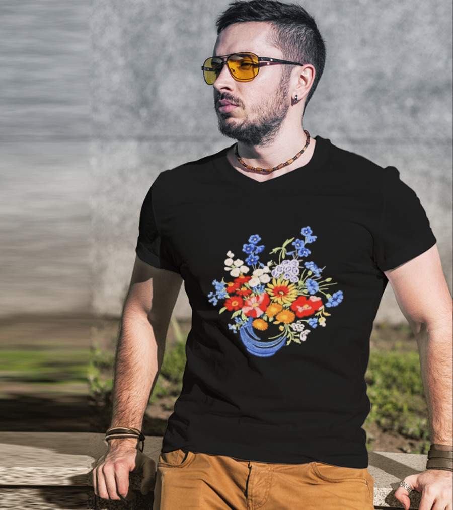 Floral Garden Vibrant Watercolor Bouquet T-Shirt