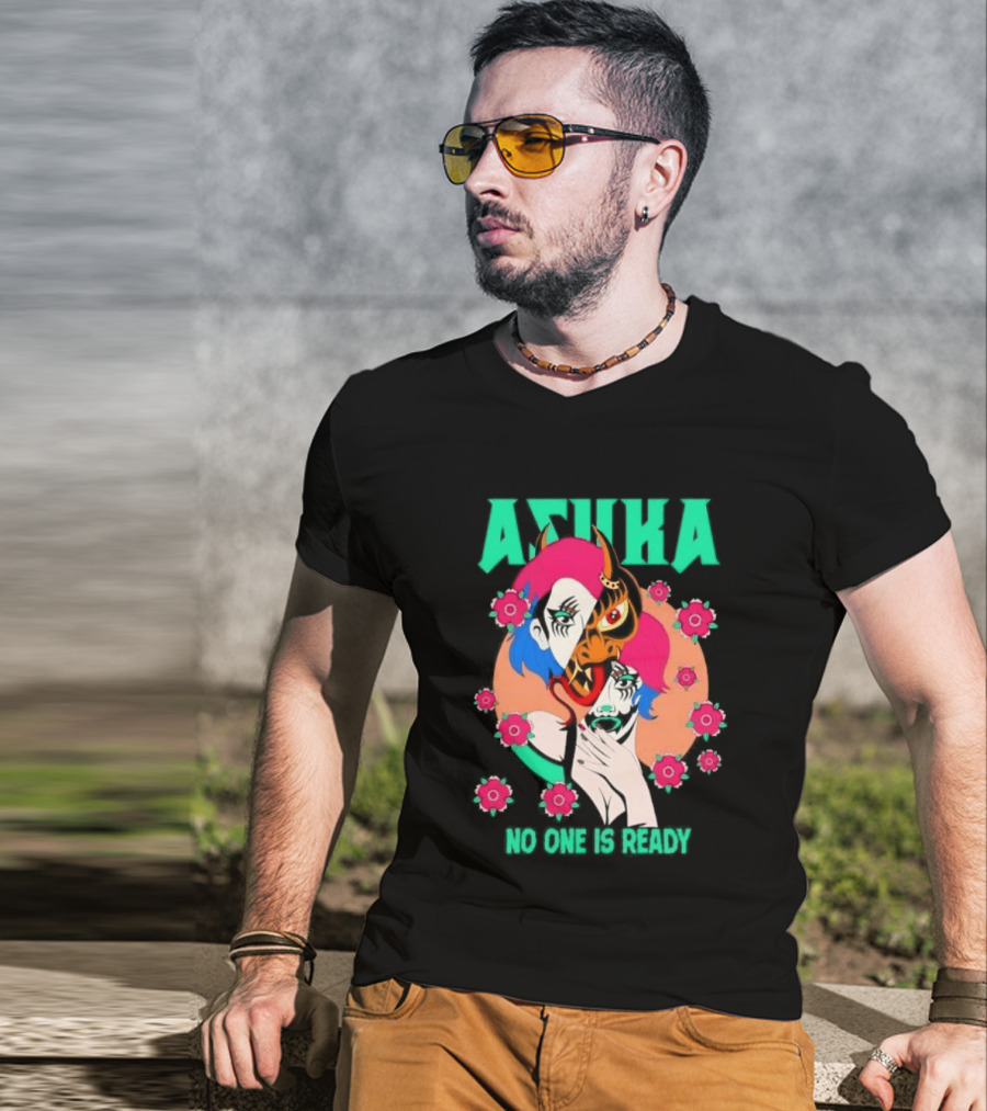 Asuka No One Is Ready Masked Floral T-Shirt