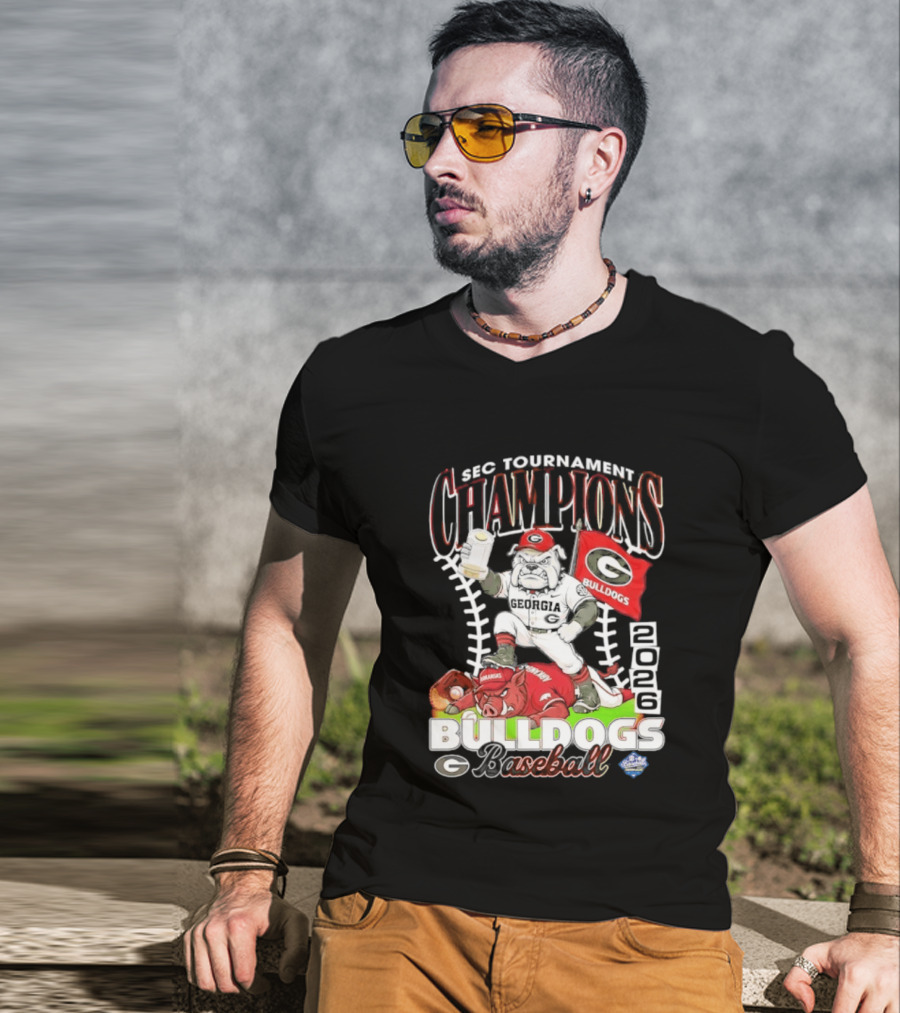 Georgia Bulldogs SEC Tournament Champions 2026 Baseball Victory T-Shirt