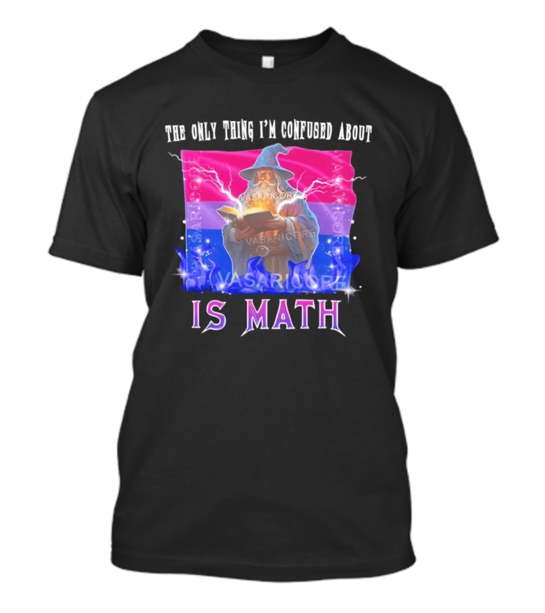 Bisexual Confused About Math Wizard With Flag T-Shirt