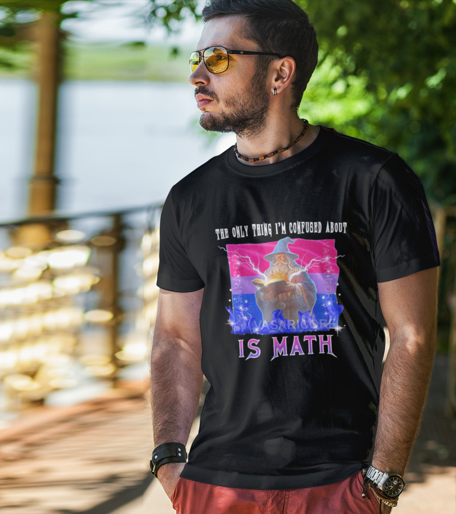 Bisexual Confused About Math Wizard With Flag T-Shirt
