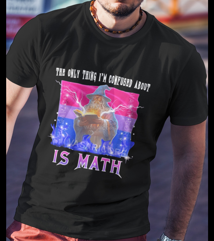 Bisexual Confused About Math Wizard With Flag T-Shirt