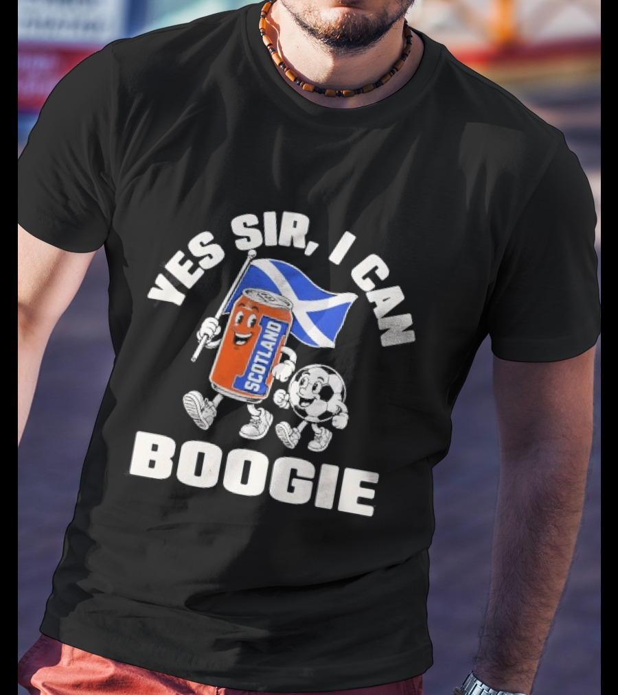 Yes Sir I Can Boogie Scotland Flag Football Soccer Can T-Shirt