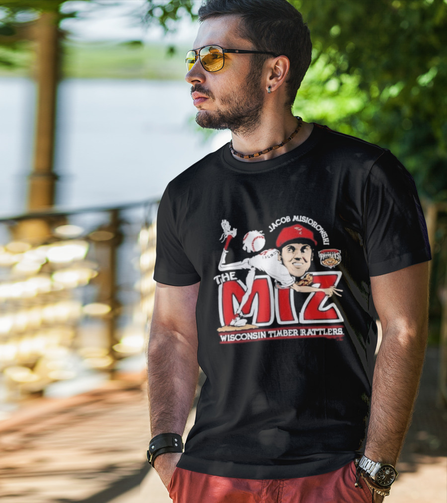 Jacob Misiorowski Wisconsin Timber Rattlers The Miz Caricature T-Shirt