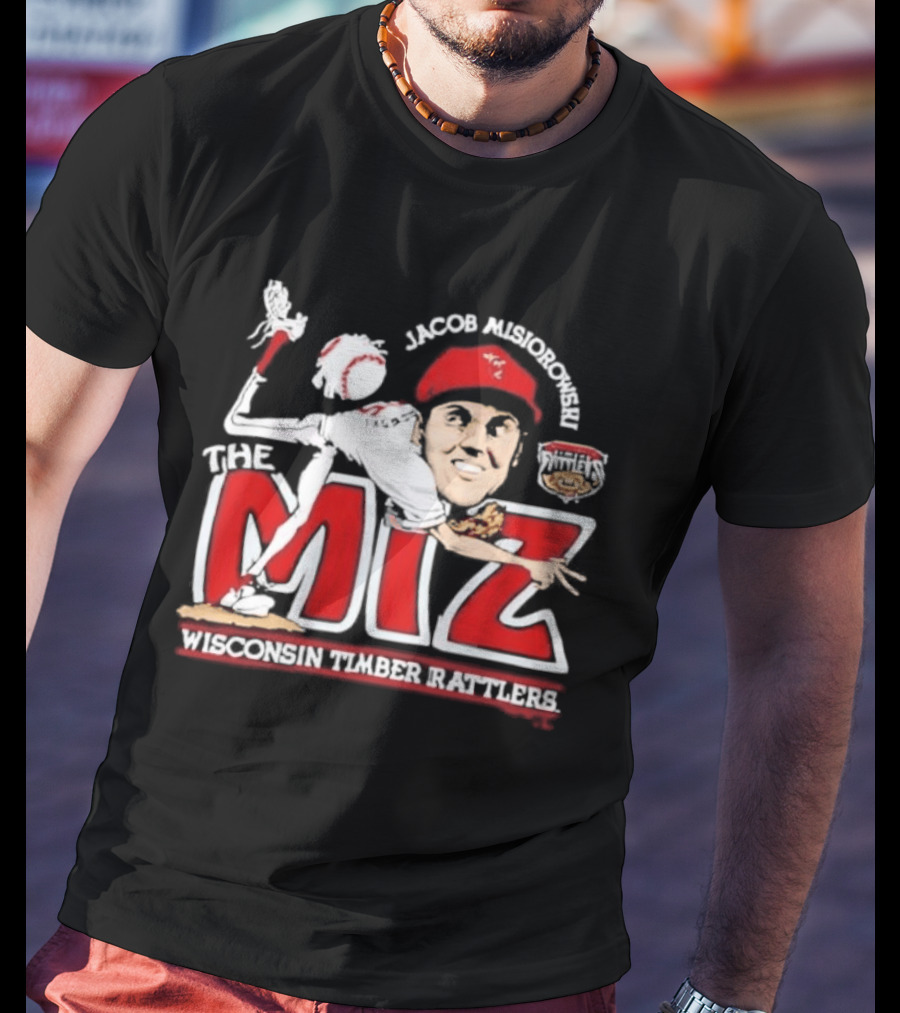 Jacob Misiorowski Wisconsin Timber Rattlers The Miz Caricature T-Shirt