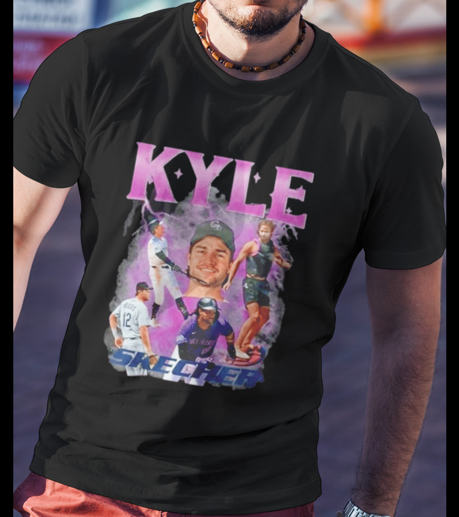 Kyle Skechers Baseball Player Collage T-Shirt