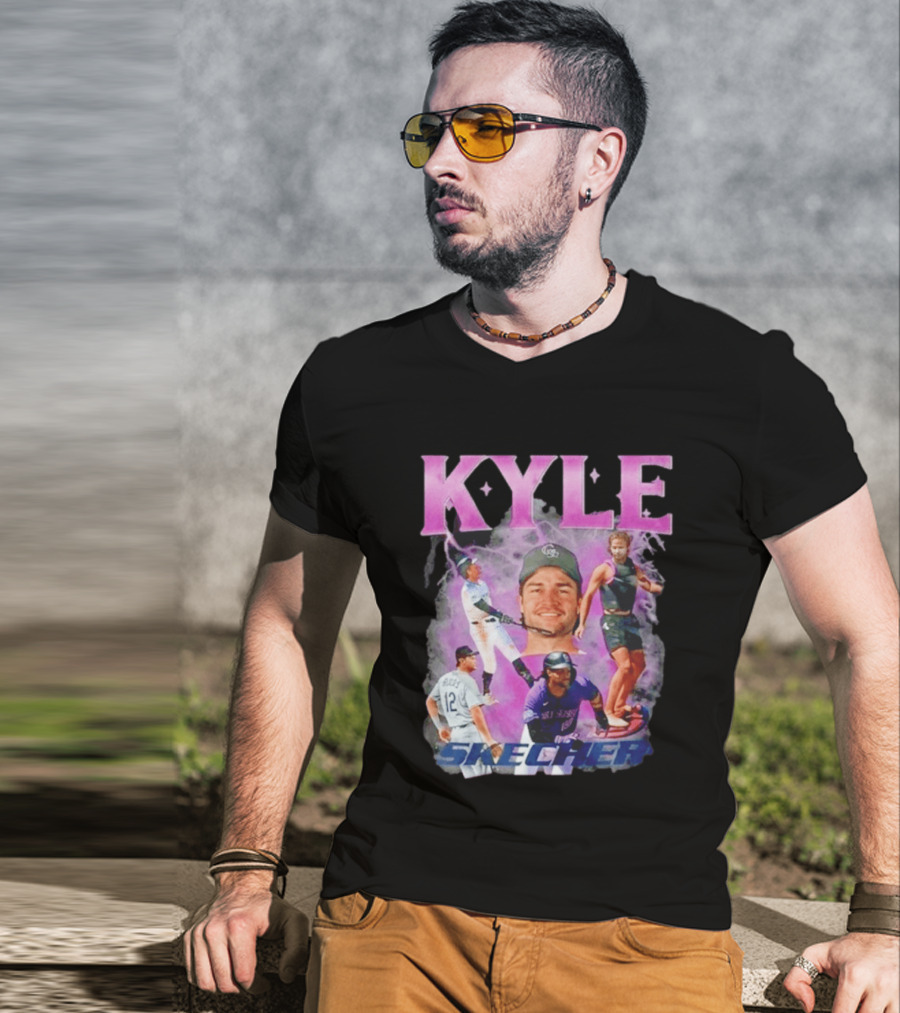 Kyle Skechers Baseball Player Collage T-Shirt