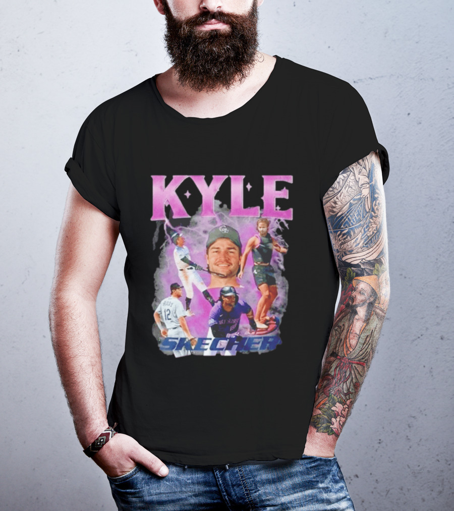 Kyle Skechers Baseball Player Collage T-Shirt