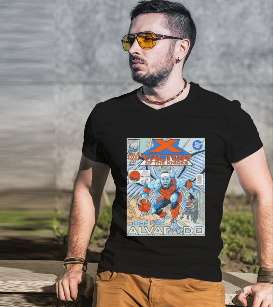 Knicks Jose Alvarado X Factor Comic Style New York Basketball Player T-Shirt