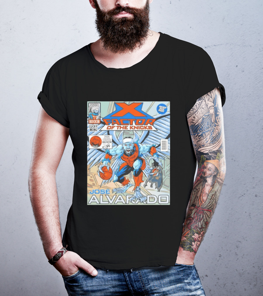Knicks Jose Alvarado X Factor Comic Style New York Basketball Player T-Shirt