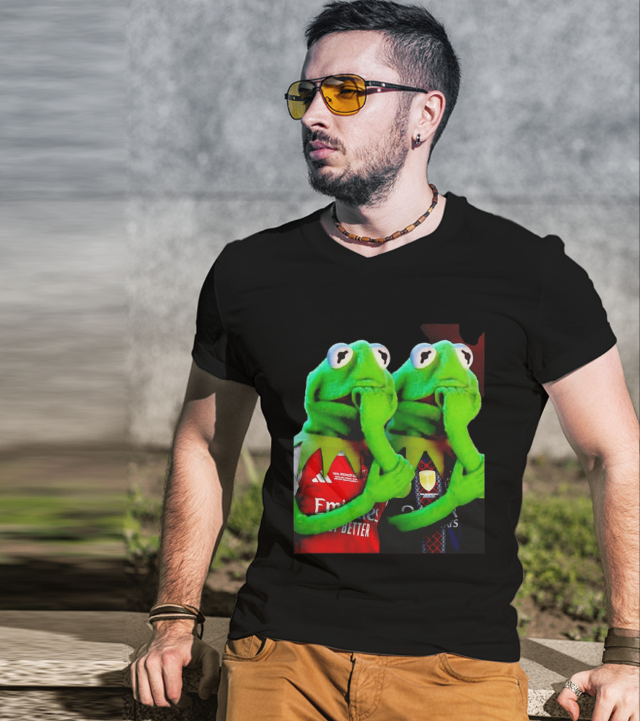 Kermit The Frog Thinking Arsenal Paris Saint Germain Final Budapest Emirates Groupama 2023 T-Shirt