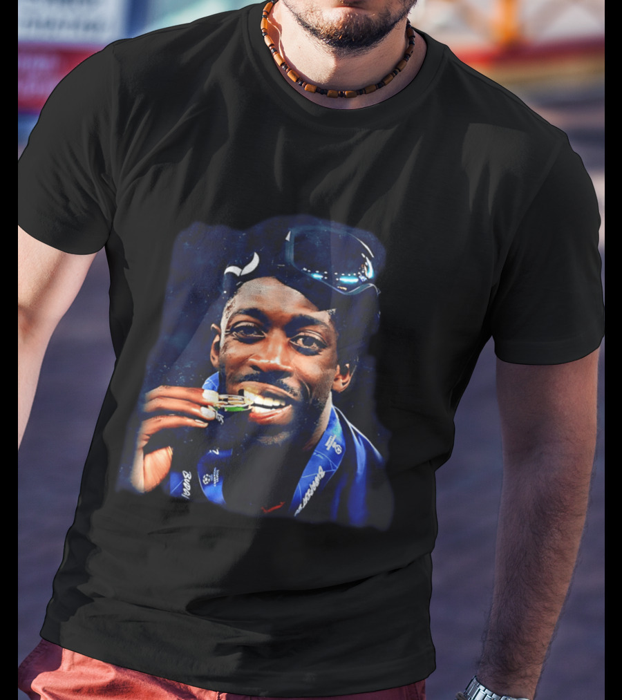 Paris Saint Germain Ousmane Dembele Biting Medal Celebration T-Shirt