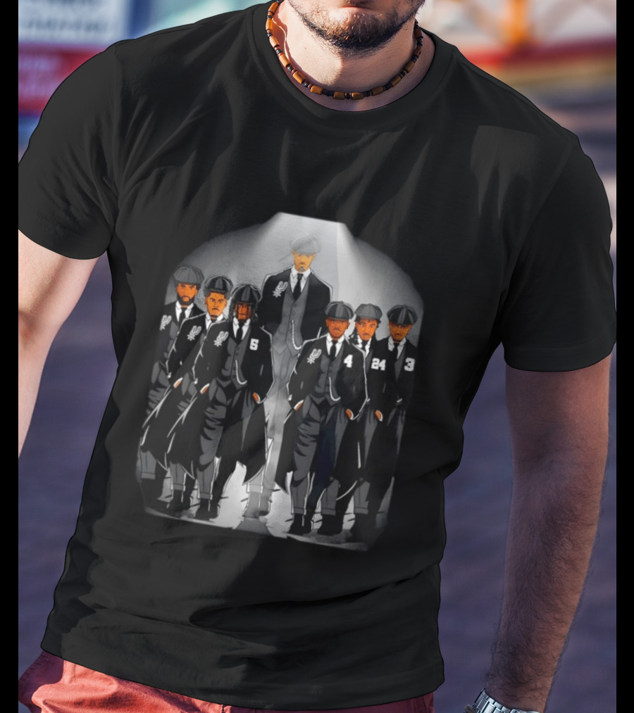 Peaky Blinders San Antonio Spurs Basketball Players Walking Formation 5 4 24 3 T-Shirt