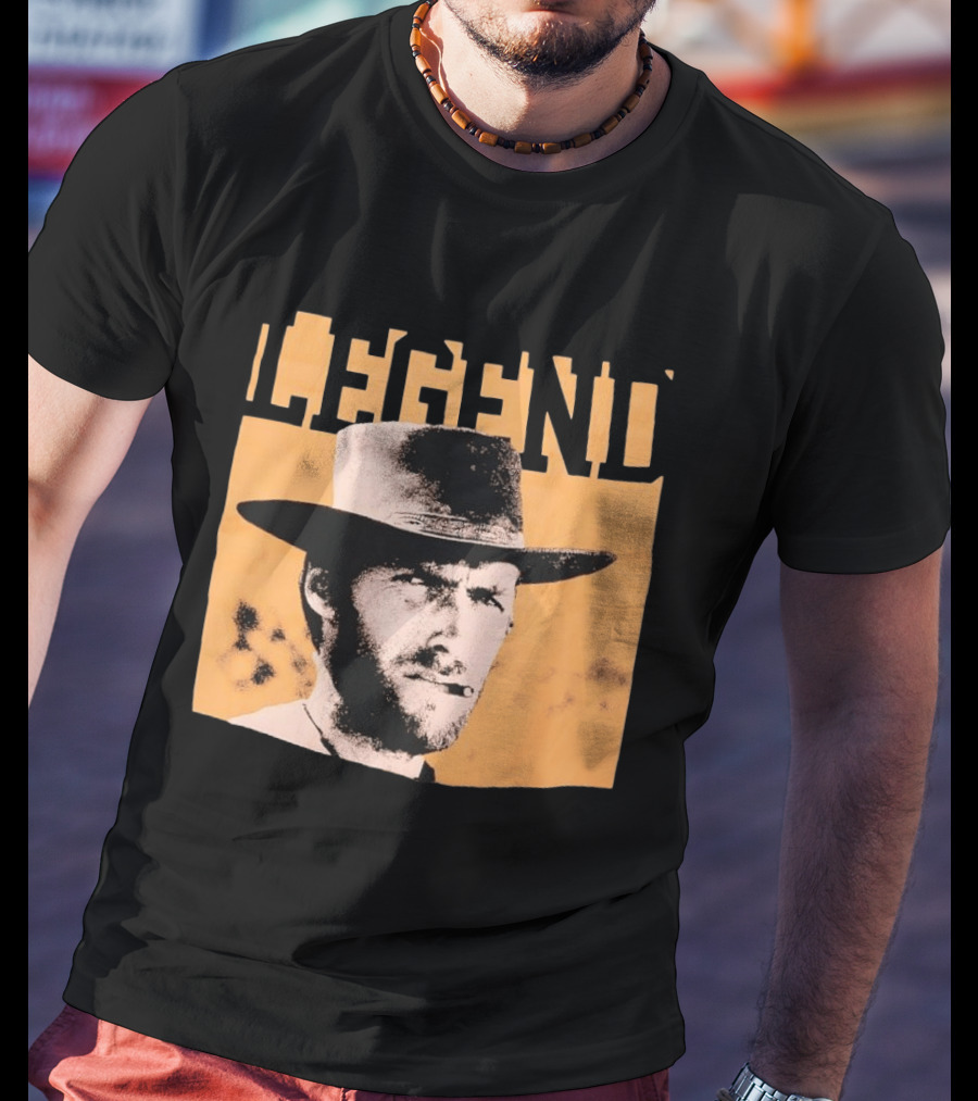 Legend Clint Eastwood Smoking Cigar Classic Western T-Shirt