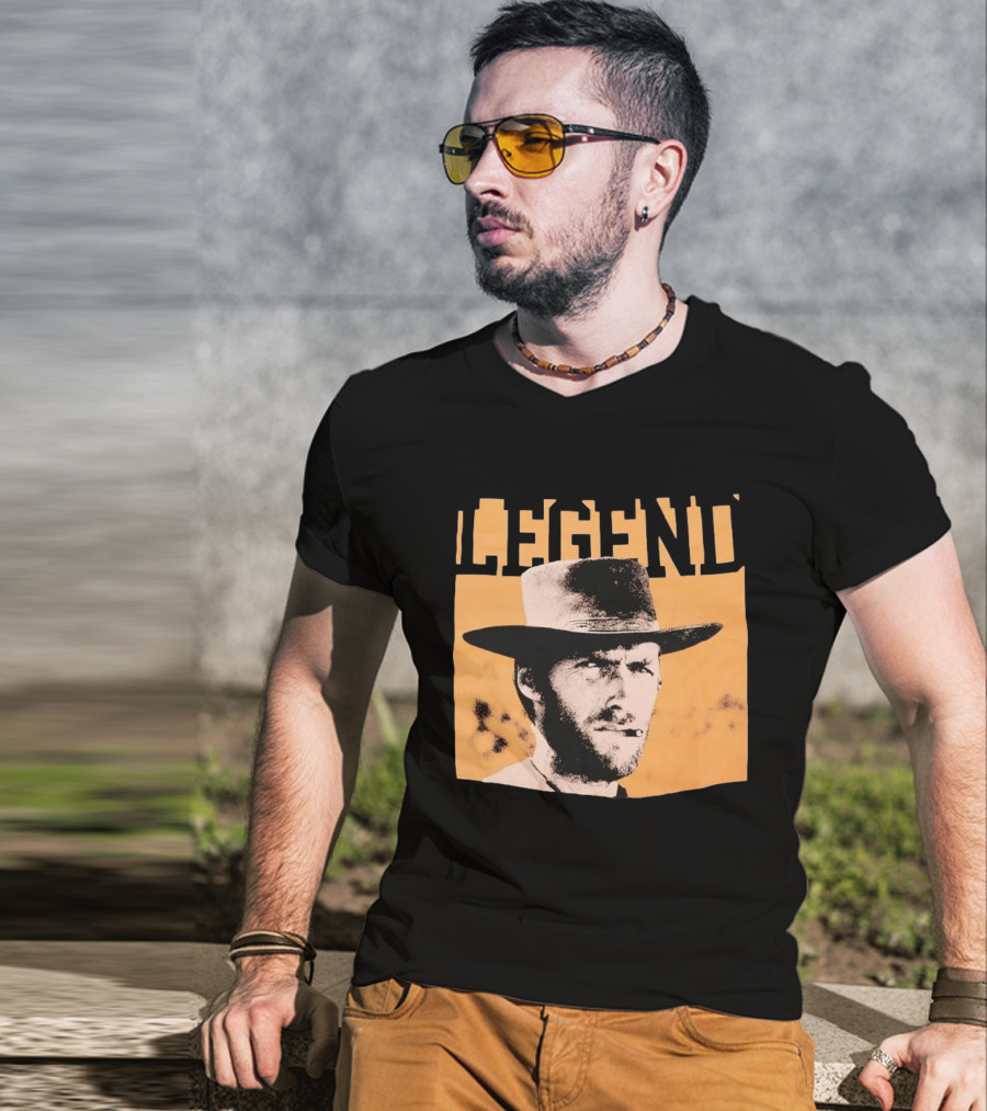 Legend Clint Eastwood Smoking Cigar Classic Western T-Shirt