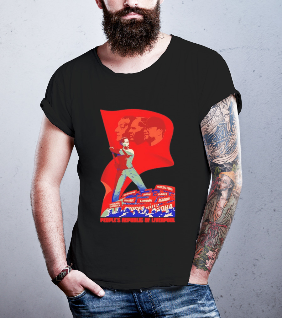 People's Republic Of Liverpool Transalpino Anfield Heroes Reds Cities Flag T-Shirt