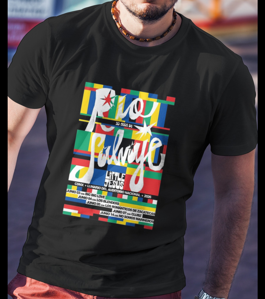 Río Salvaje 10 Años De Little Jesus CDMX Lunario Del Auditorio Nacional 2026 T-Shirt