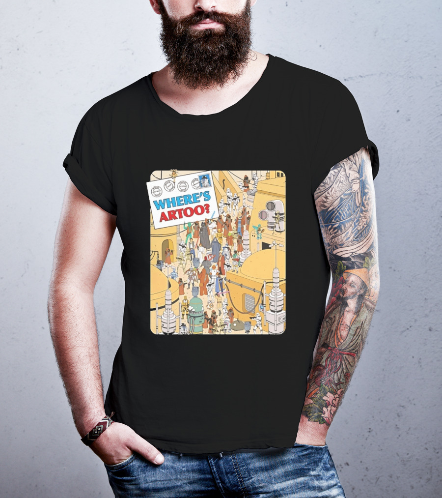 Where's Artoo Star Wars R2 D2 Tatooine Scene T-Shirt
