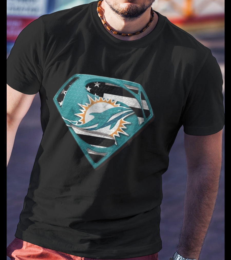 Miami Dolphins Superman Shield NFL Fan T-Shirt